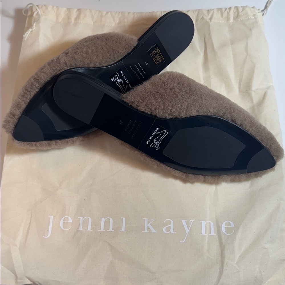 Jenni Kayne Tan Shearling Mules - Picture 2 of 3